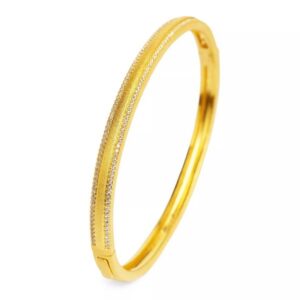 Bernd Wolf Armreif Sunit Silber goldplattiert mit Zirkonia